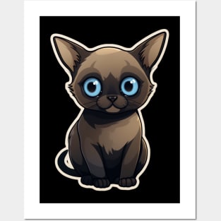 Cute Siamese Cat Lover Funny Siamese Cat Posters and Art